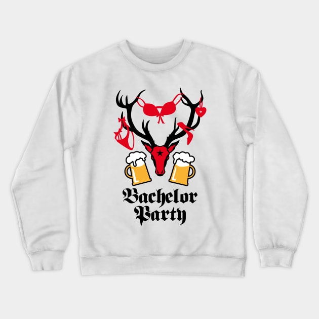 57 Sexy Macho Deer with Beer Bachelor Party Bra slip high heel shoes JGA Crewneck Sweatshirt by Margarita7